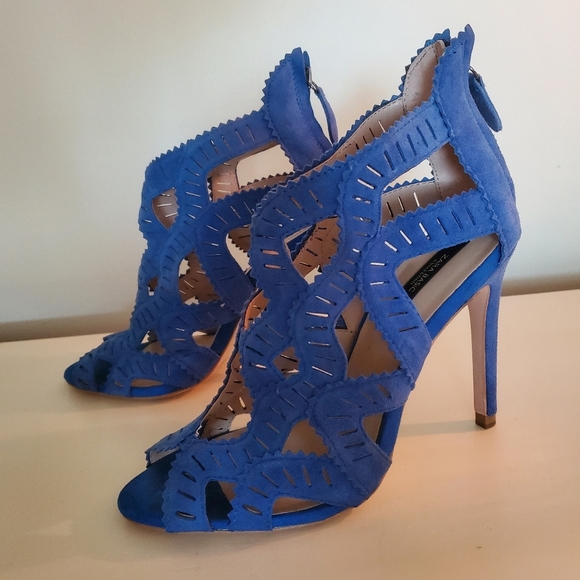 Zara blue microsuede cutout heels - Picture 13 of 13